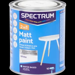Spectrum 2-in-1 matte verf wit Wit 750 ml | Action NL